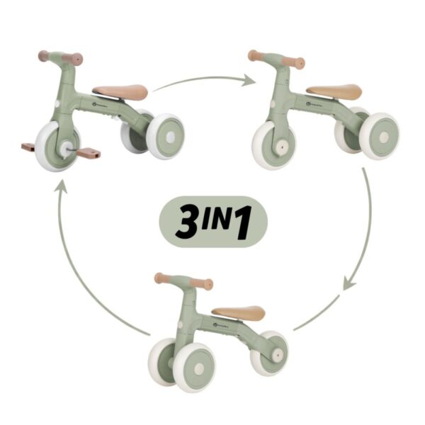 PETITE&MARS Balans bicikl Bingo 3 u 1 - Sage Leaf