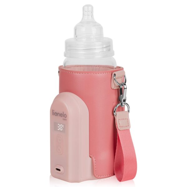 Lionelo Thermup Go Evo električni prijenosni grijač bočica - TERMOSICA s baterijom - Coral Pink